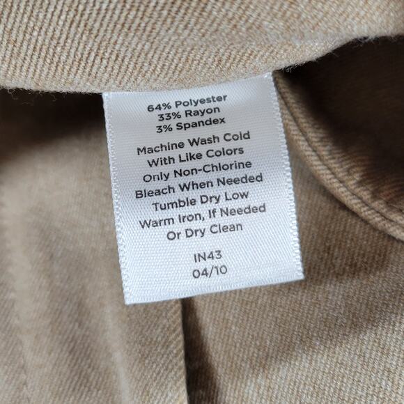 Talbots Womens Signature Straight Pants 12 Khaki Beige Office Career‎ Trouser - Picture 12 of 12